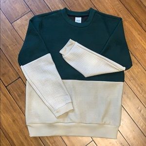 Zara Men’s Textured Crewneck Green and Tan